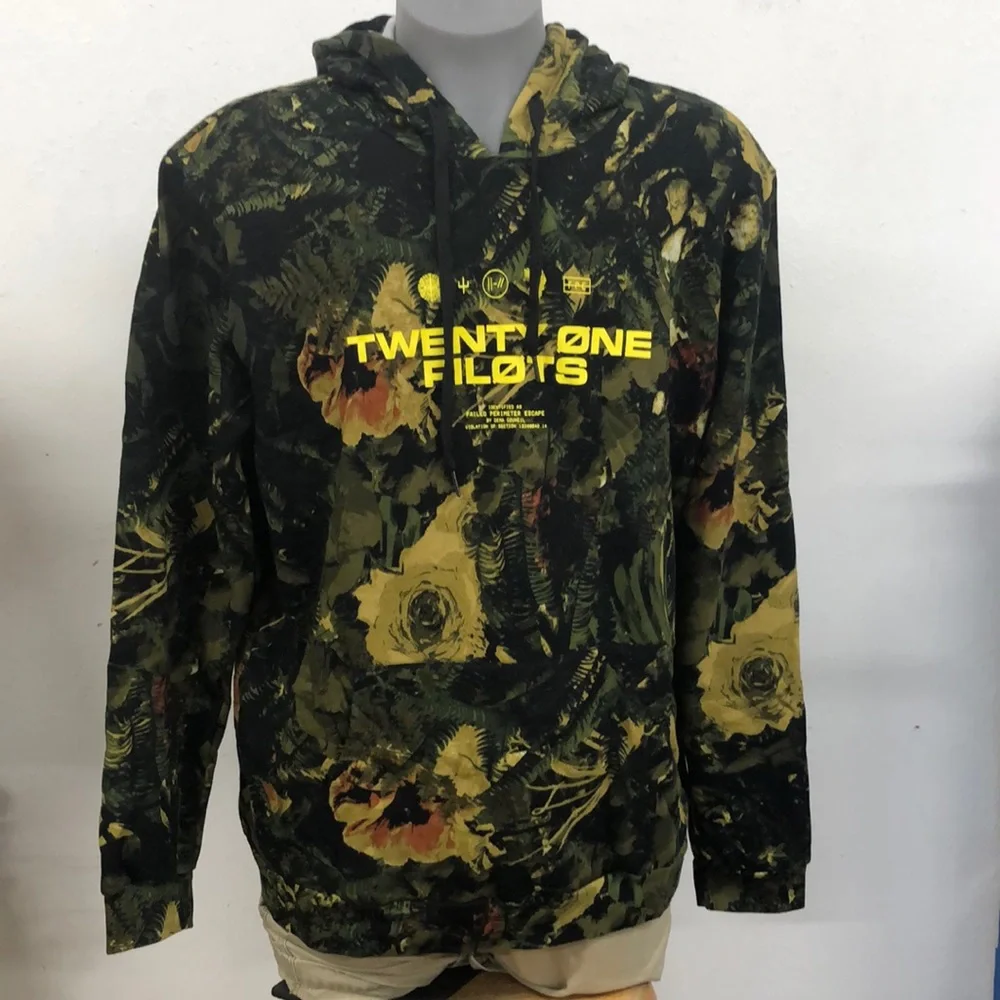Twenty One Pilots Camoflage TRENCH Concert Hoodie Size XL Camo - Picture 1 of 4